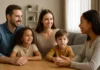 Dating Someone With Multiple Children and Co-Parents: What to Consider Three adults and two children talking together around a table at home.