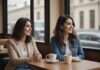 Friendship Breakups: How to Build the Kind of Connection That Survives Real Adult Life Two women smiling together at a cafe table beside plain cups.