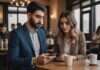 Breadcrumbing: The Internet Made It Viral. Here’s What It Means in Real Relationships Two adults looking at a phone together across a cafe table with white cups.