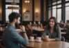 Bird Test Relationship: The Dating Trend Explained—and Whether It Actually Matters Two adults talking across a cafe table with plain white cups.