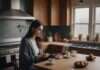 Bare Minimum in Relationships: Being Nice vs Truly Valued Woman looking at her phone at a kitchen table with cups and pastries.