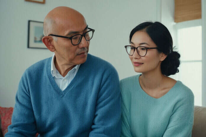 Two partners discussing a practical shared decision.
