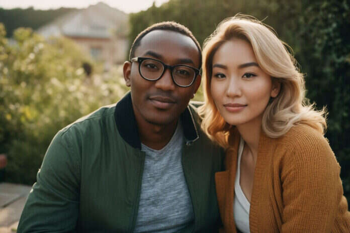 Two adult partners sharing an everyday moment of connection.