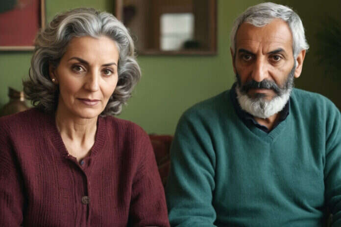 Two adults sharing a quiet moment.