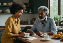 Divorce Prevention: The Part Nobody Explains Until You’re Already in It An older couple sharing an attentive morning conversation at home.