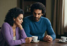 Partner Psychology: The Part Nobody Explains Until You’re Already in It Two adults sharing a quiet moment over plain cups at home.