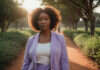 Self Worth After Breakup: How to Heal Without Turning Your Life Into a Revenge Glow-Up Woman walking along a leafy park path.