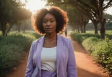 Self Worth After Breakup: How to Heal Without Turning Your Life Into a Revenge Glow-Up Woman walking along a leafy park path.
