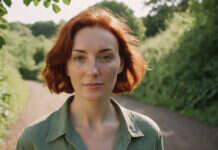 Science-Backed Motivation Tools A red-haired woman outdoors on a green path.