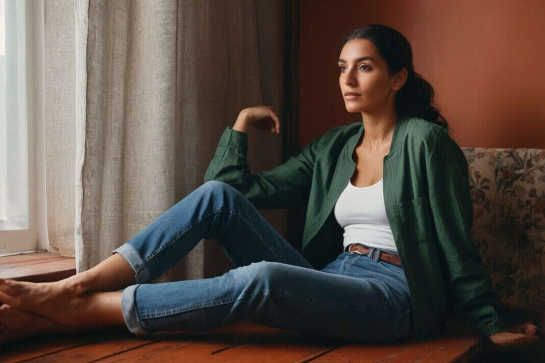 Best Meditation Apps: What It Looks Like in Real Life—and What Can Actually Help — featured image A woman taking a quiet seated pause beside a window.